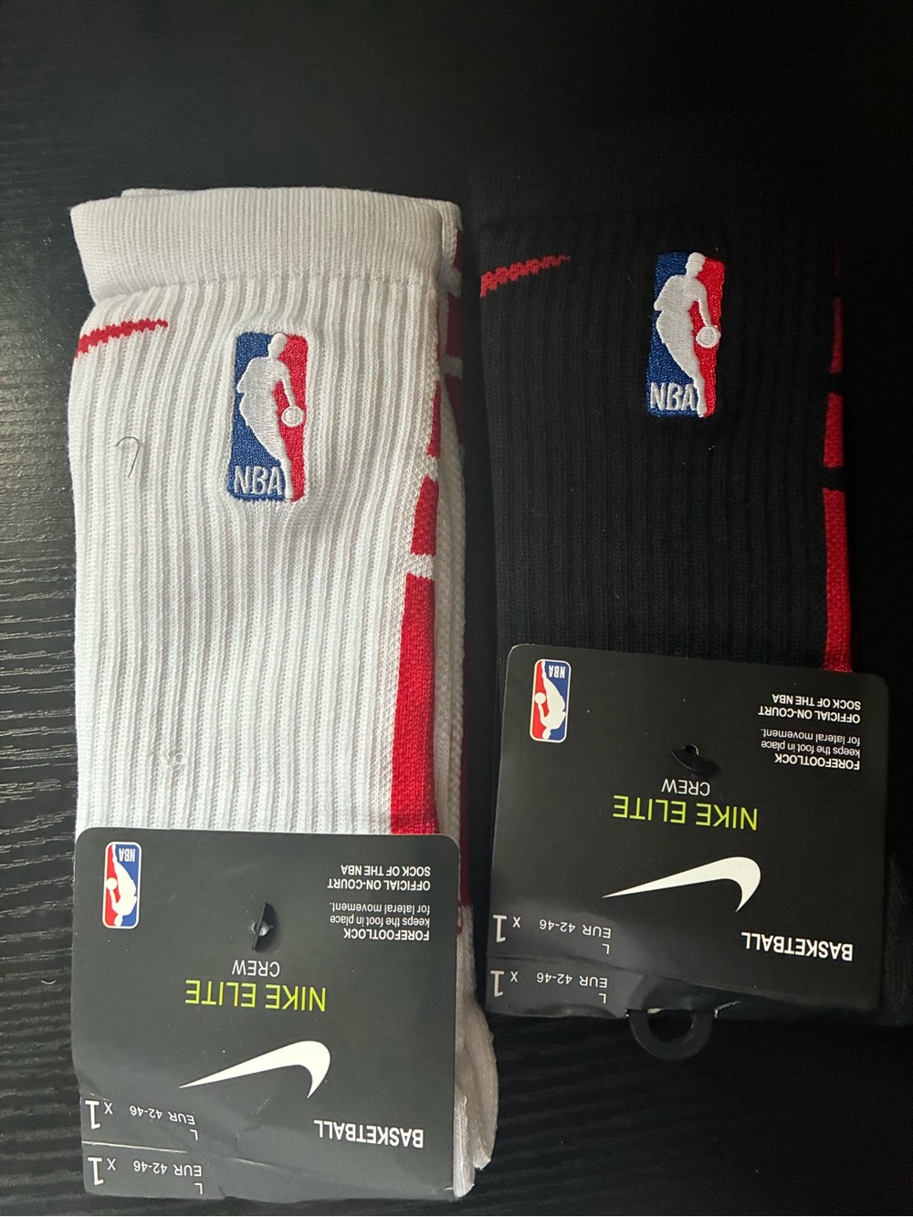 Nike Elite NBA Crew Socks - White, Black & Red